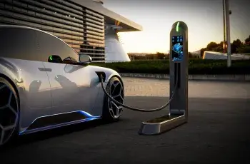 electric car getting charged