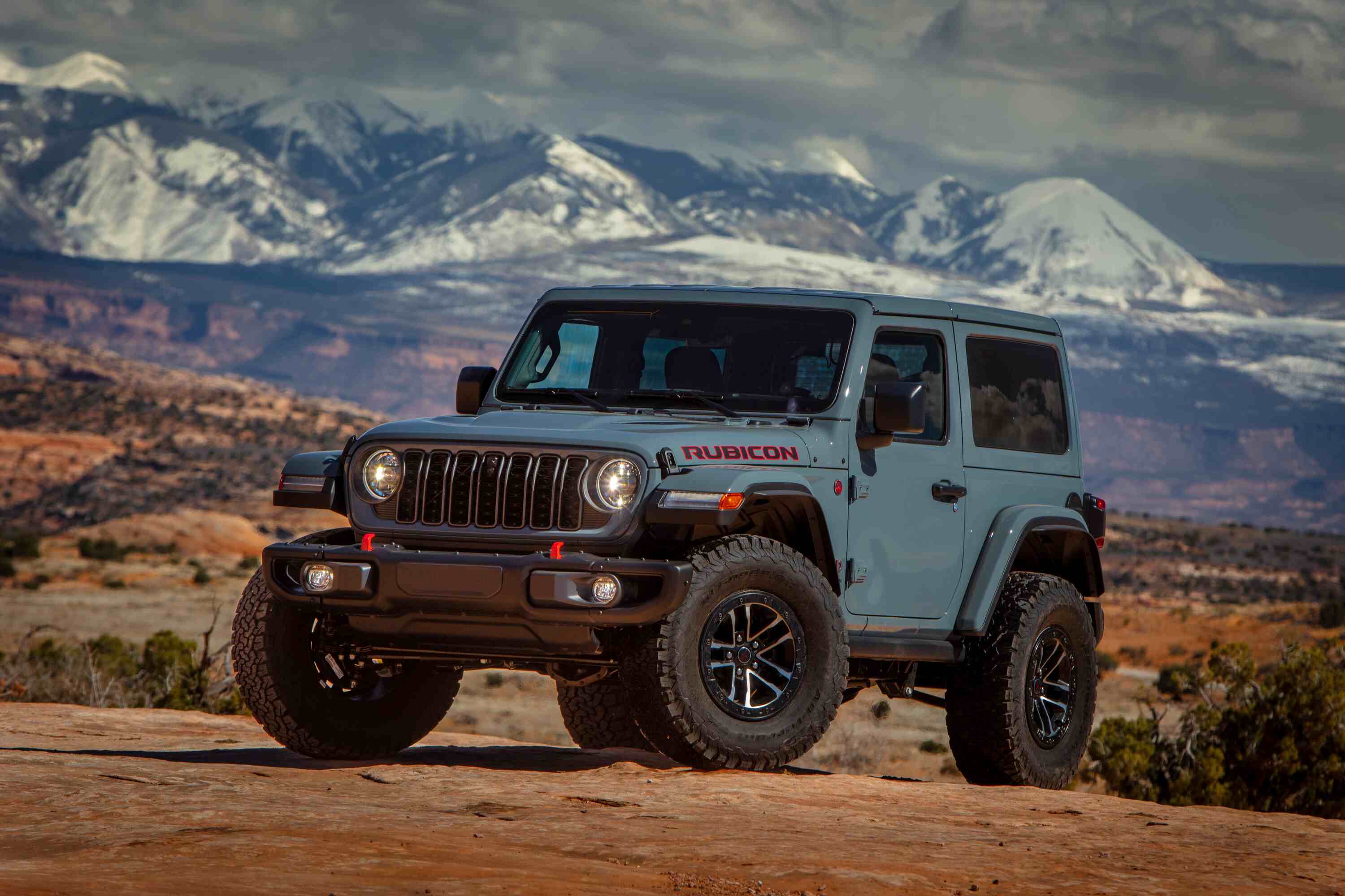 Jeep Wrangler on the road