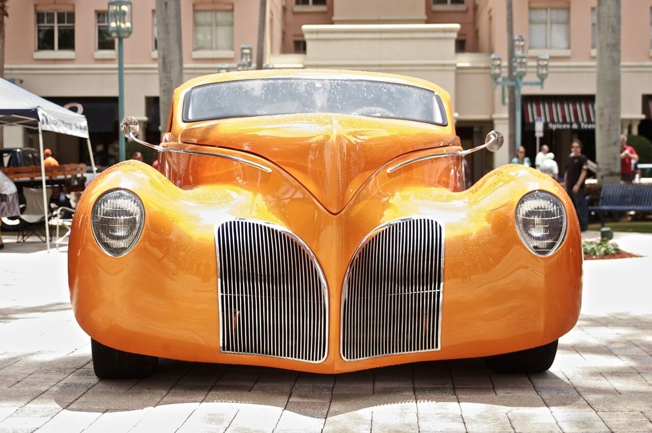 Orange old classic car