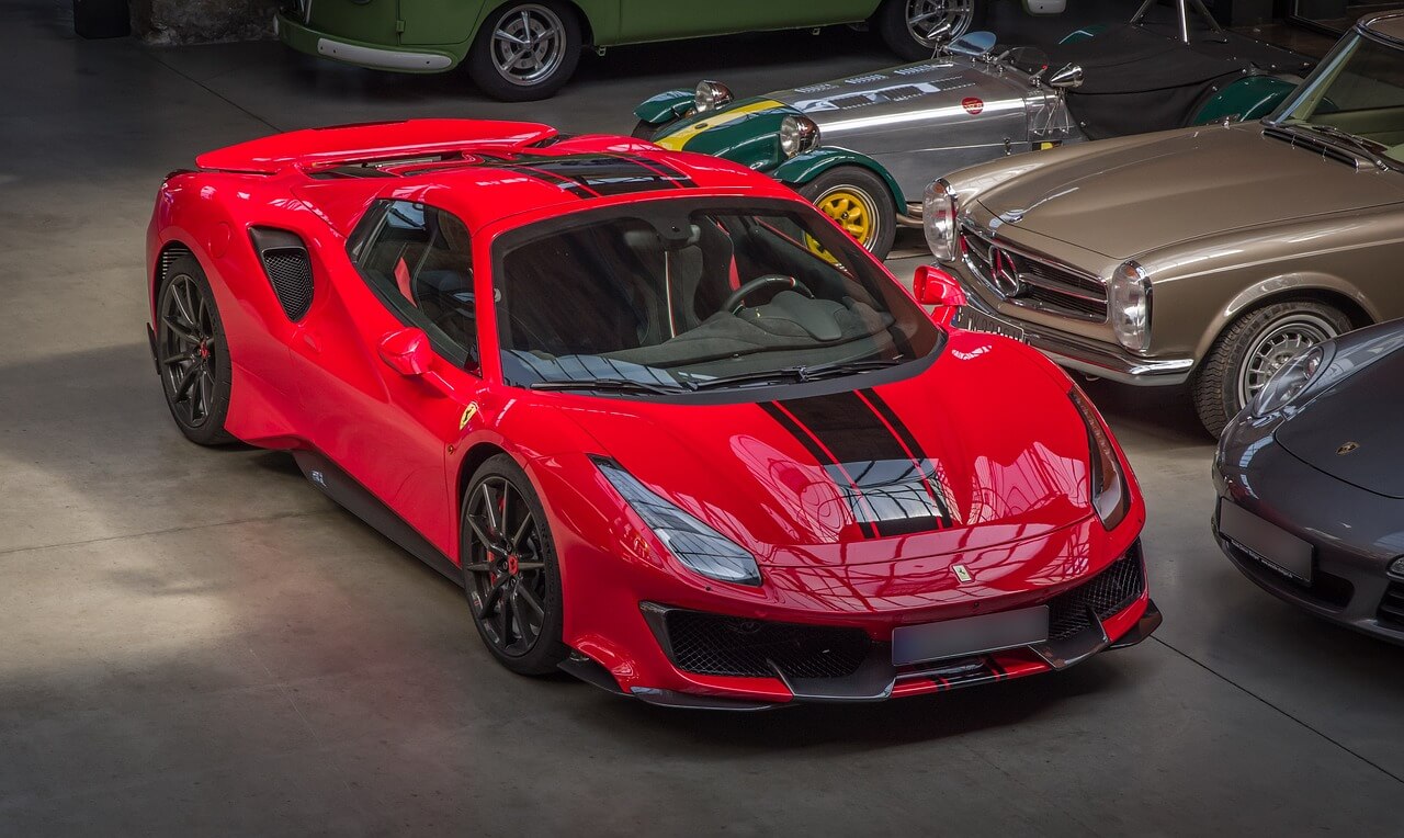 Red Ferrari on show