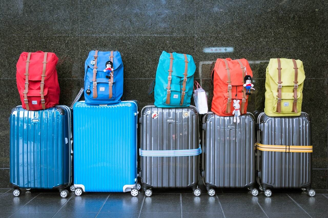 Suitcases with luggage