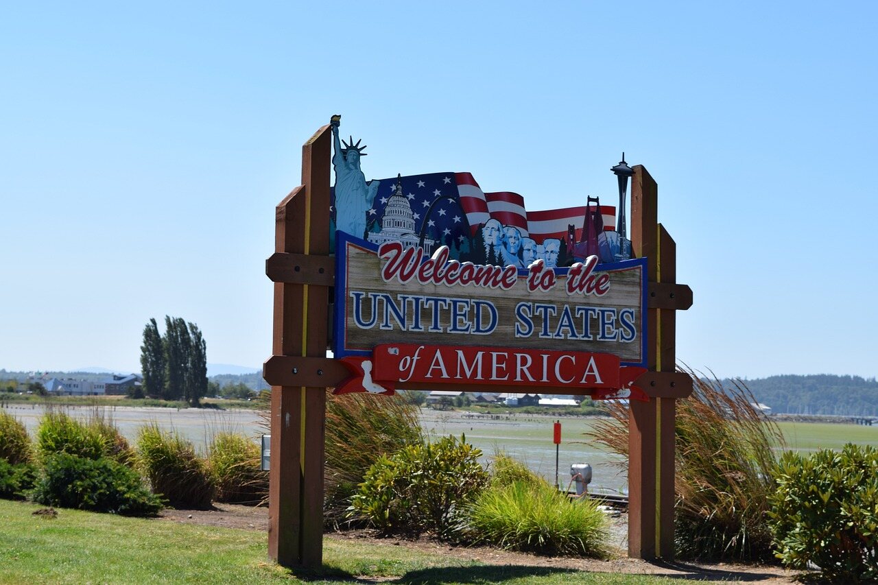 USA flags