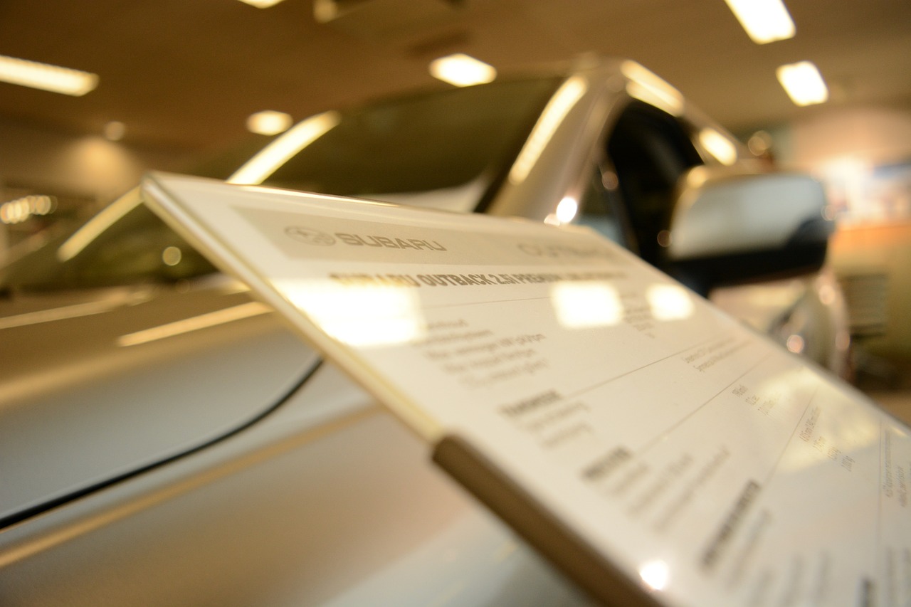 document and a car