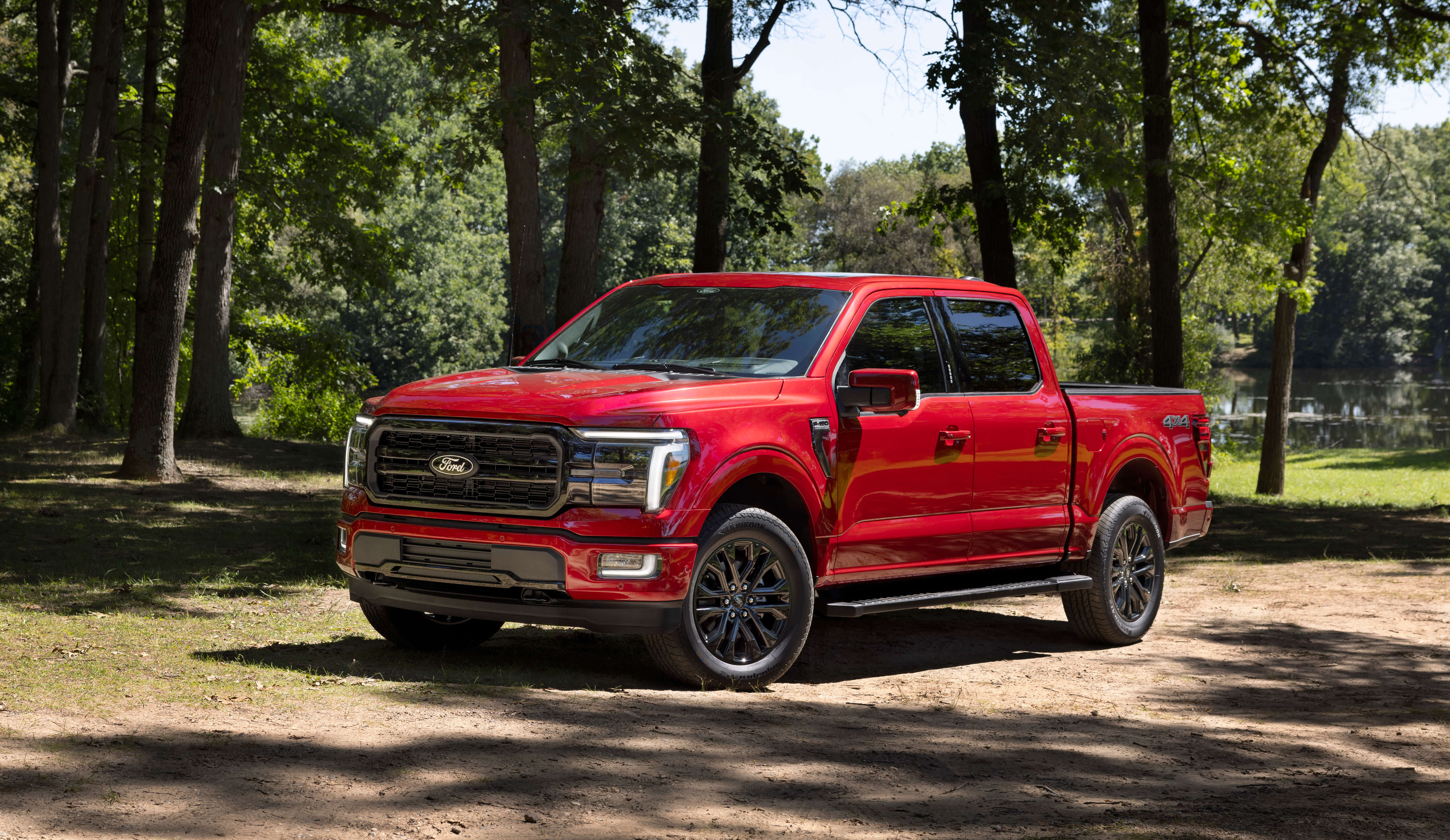 red forf Ford F-150 Lariat