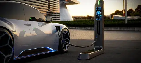 electric car getting charged
