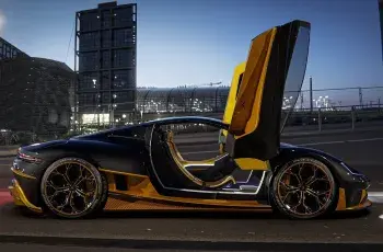 Black Bugatti with orange shades
