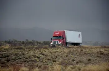 Car carrier moving on the road