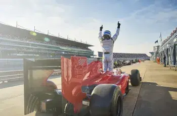 F1 car wins first place in a race