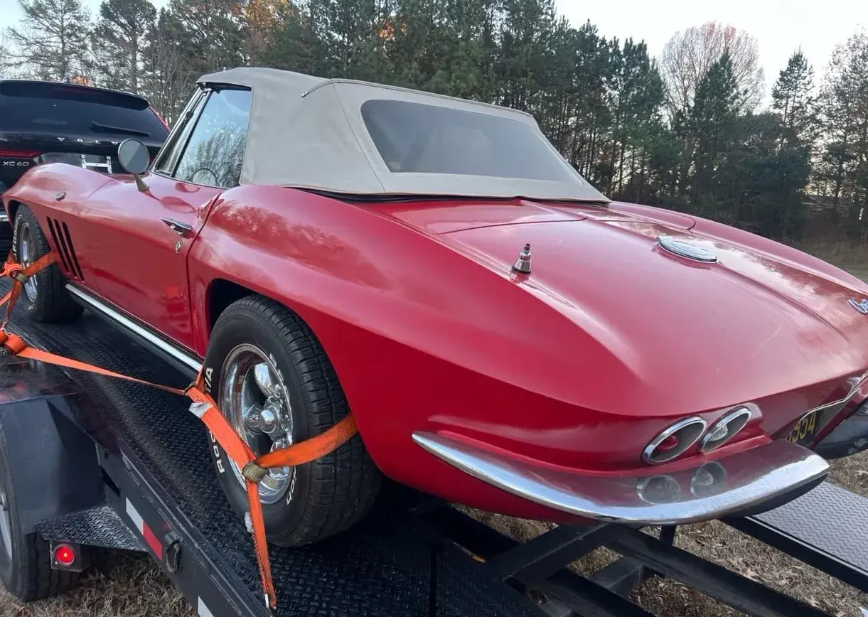 Classic car on secure transport Classic car on secure transport