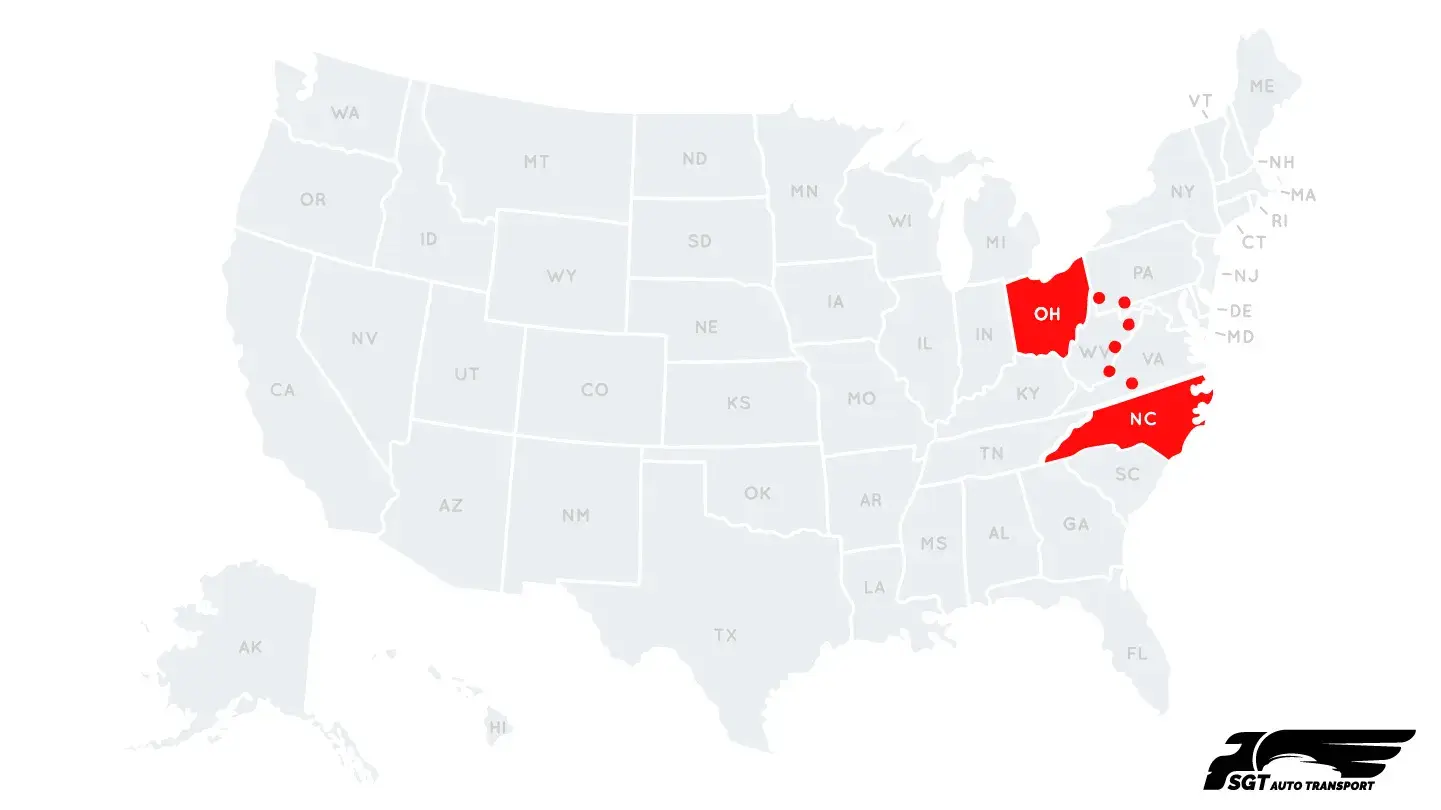 From Point A in North Carolina to Point B in Ohio From Point A in North Carolina to Point B in Ohio